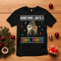 Christmas Lights And Equal Rights Ugly Sweater T Shirt Xmas Activism Gift - Wonder Print Shop