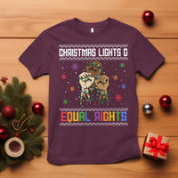 Christmas Lights And Equal Rights Ugly Sweater T Shirt Xmas Activism Gift - Wonder Print Shop