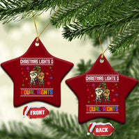 Christmas Lights And Equal Rights Ugly Sweater Ceramic Ornament Xmas Activism Gift - Wonder Print Shop