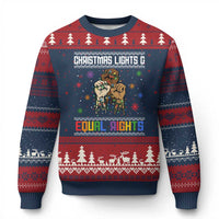 Xmas Lights And Equal Rights Ugly Sweater Ugly Christmas Sweater Xmas Activism Gift - Wonder Print Shop