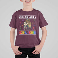 Christmas Lights And Equal Rights Ugly Sweater T Shirt For Kid Xmas Activism Gift - Wonder Print Shop