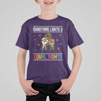 Christmas Lights And Equal Rights Ugly Sweater T Shirt For Kid Xmas Activism Gift - Wonder Print Shop