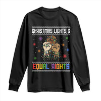 Christmas Lights And Equal Rights Ugly Sweater Long Sleeve Shirt Xmas Activism Gift - Wonder Print Shop