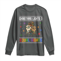 Christmas Lights And Equal Rights Ugly Sweater Long Sleeve Shirt Xmas Activism Gift - Wonder Print Shop