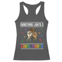 Christmas Lights And Equal Rights Ugly Sweater Racerback Tank Top Xmas Activism Gift - Wonder Print Shop