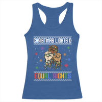 Christmas Lights And Equal Rights Ugly Sweater Racerback Tank Top Xmas Activism Gift - Wonder Print Shop