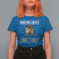 Christmas Lights And Equal Rights Ugly Sweater T Shirt For Women Xmas Activism Gift - Wonder Print Shop