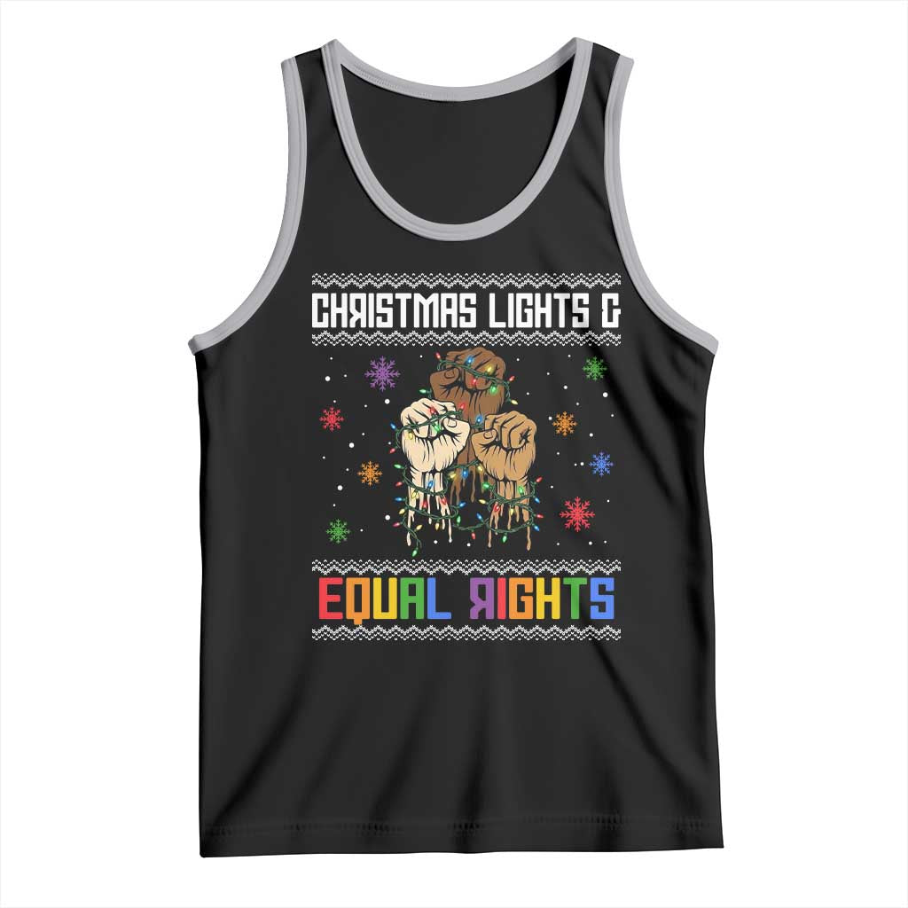 Christmas Lights And Equal Rights Ugly Sweater Tank Top Xmas Activism Gift - Wonder Print Shop