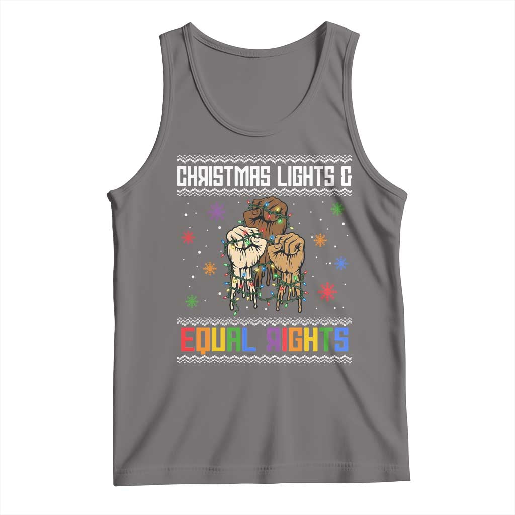 Christmas Lights And Equal Rights Ugly Sweater Tank Top Xmas Activism Gift - Wonder Print Shop