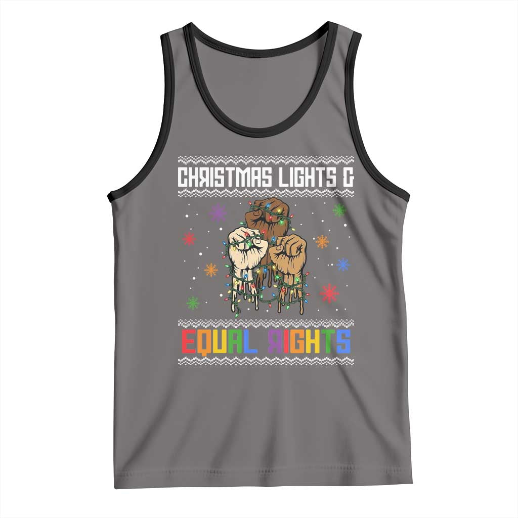 Christmas Lights And Equal Rights Ugly Sweater Tank Top Xmas Activism Gift - Wonder Print Shop