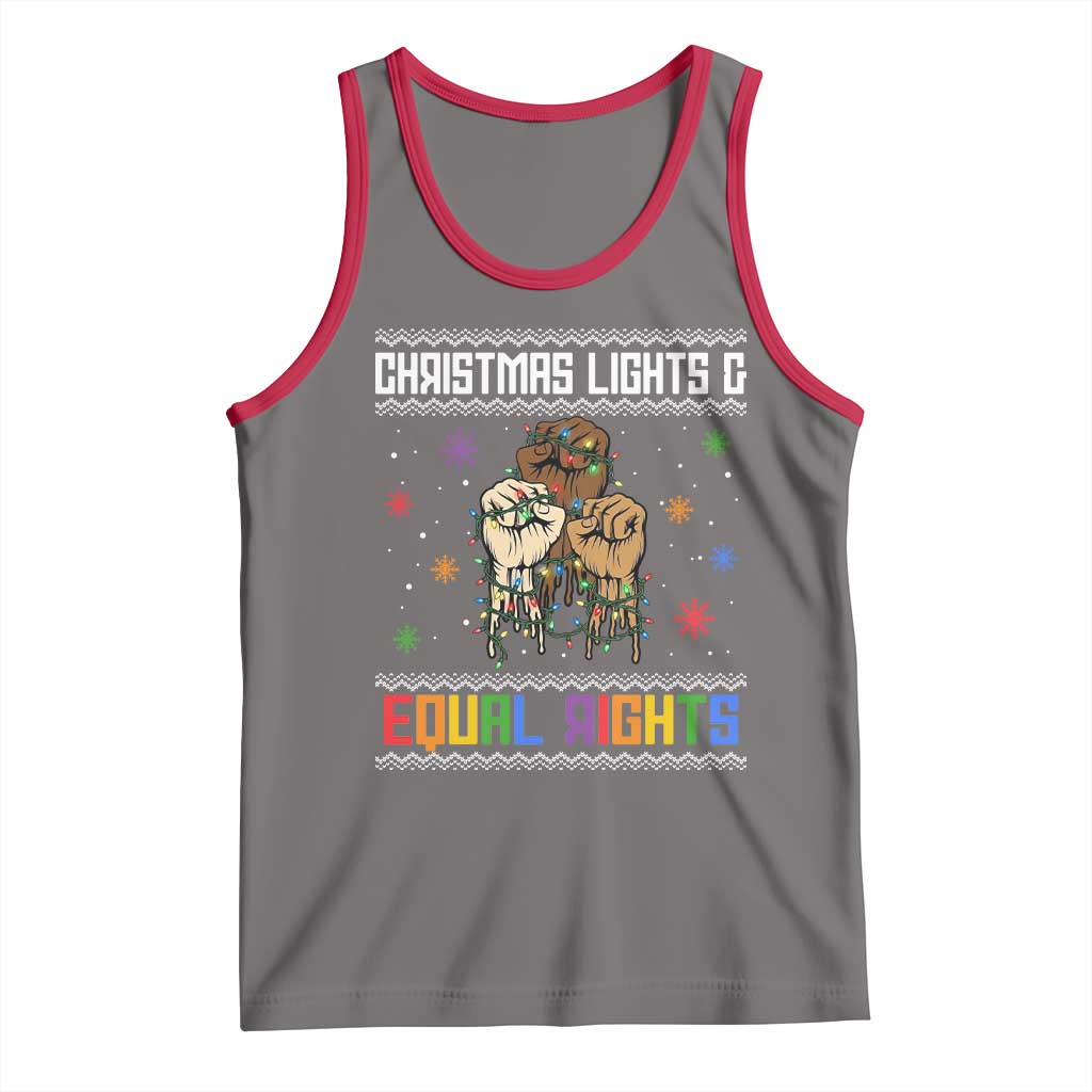 Christmas Lights And Equal Rights Ugly Sweater Tank Top Xmas Activism Gift - Wonder Print Shop