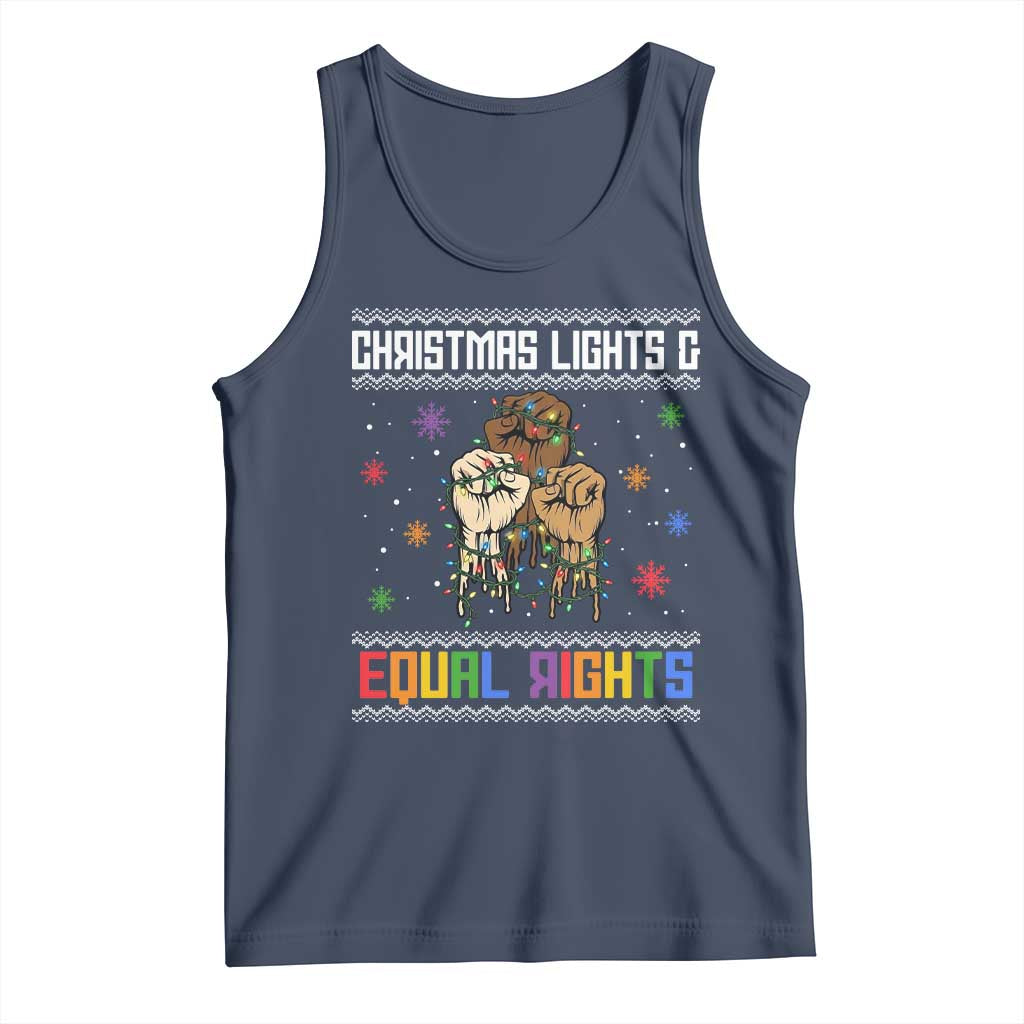 Christmas Lights And Equal Rights Ugly Sweater Tank Top Xmas Activism Gift - Wonder Print Shop