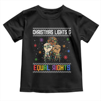 Christmas Lights And Equal Rights Ugly Sweater Toddler T Shirt Xmas Activism Gift - Wonder Print Shop