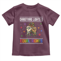 Christmas Lights And Equal Rights Ugly Sweater Toddler T Shirt Xmas Activism Gift - Wonder Print Shop