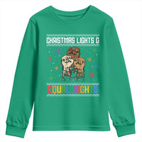Christmas Lights And Equal Rights Ugly Sweater Youth Sweatshirt Xmas Activism Gift - Wonder Print Shop