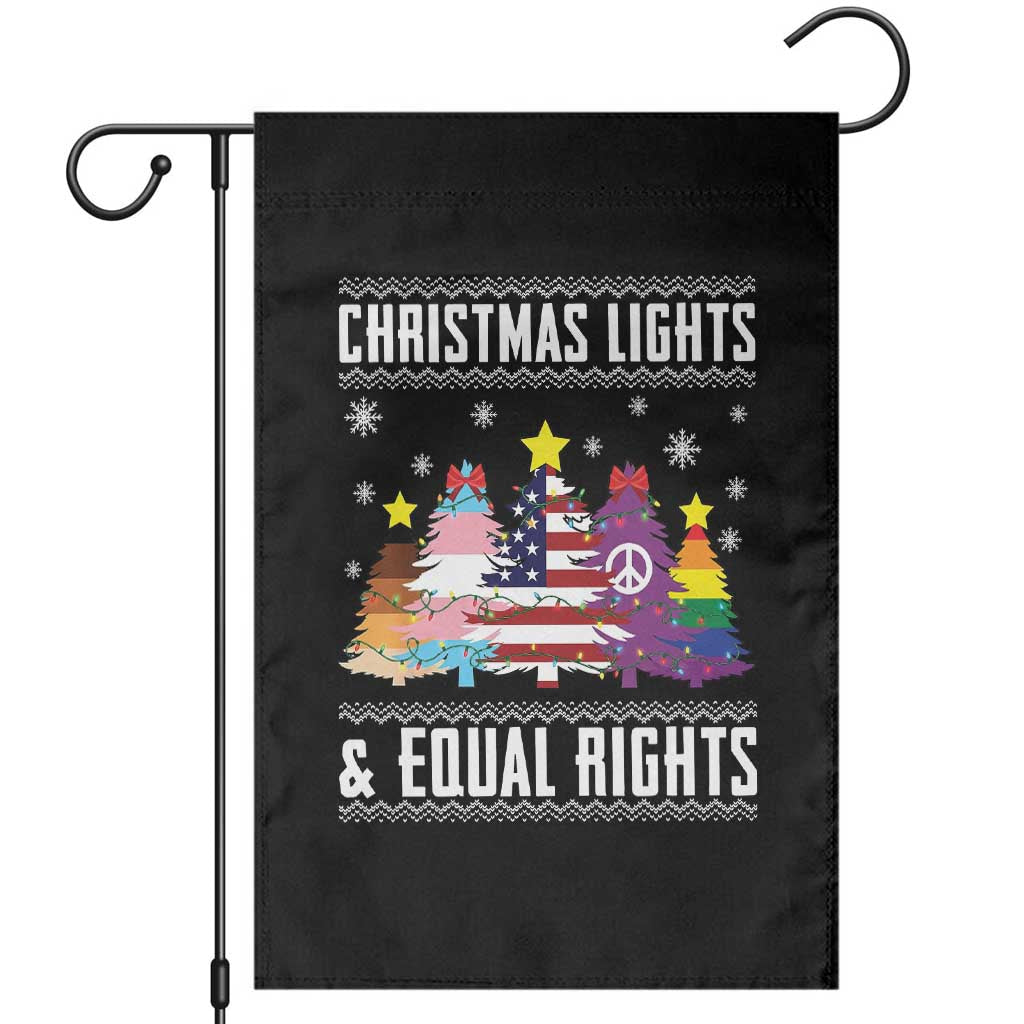 Xmas Lights Equal Rights Ugly Sweater Activism Gift Garden Flag - Wonder Print Shop