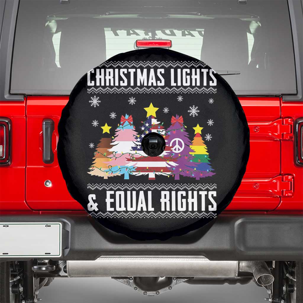 Xmas Lights Equal Rights Ugly Sweater Activism Gift Spare Tire Cover - Wonder Print Shop