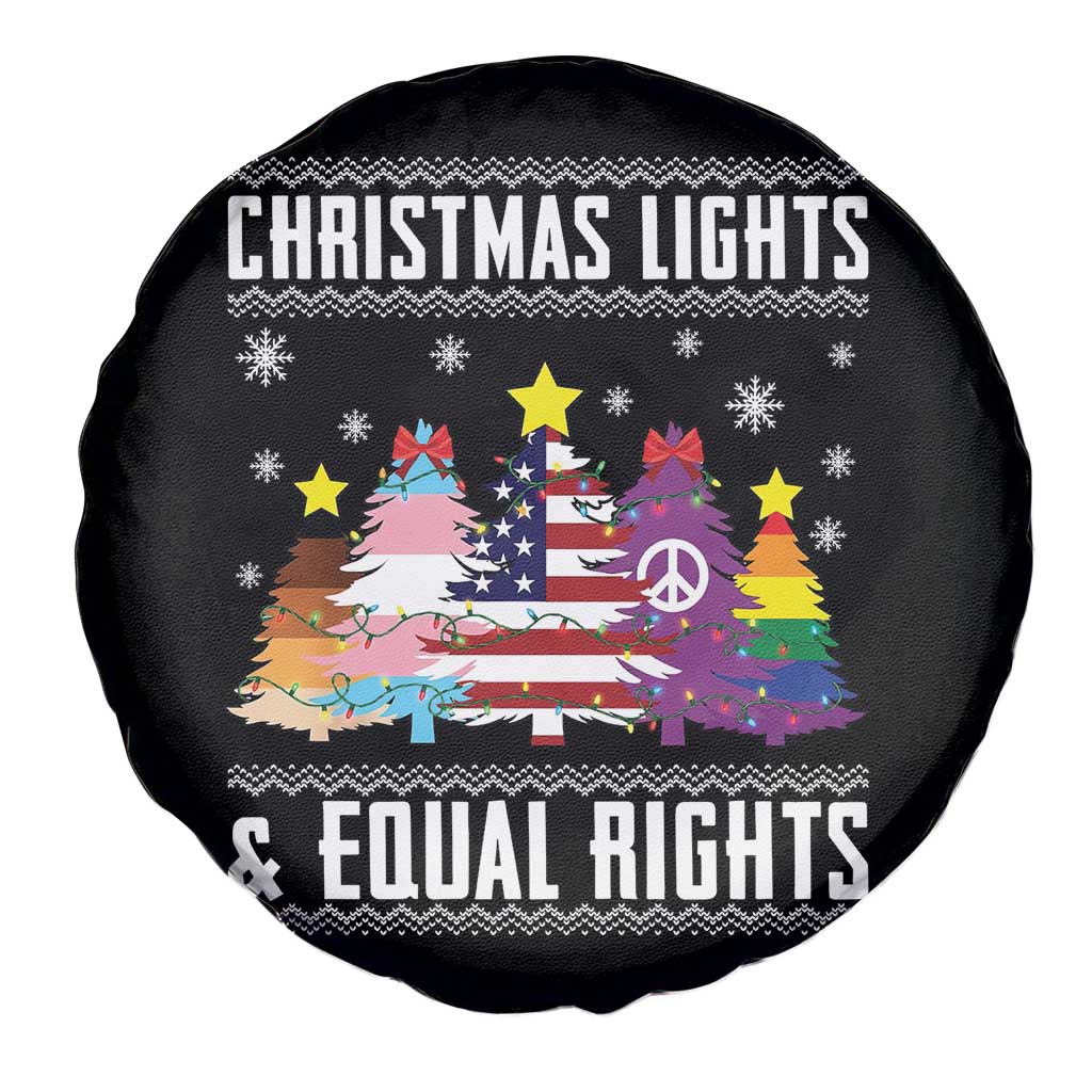Xmas Lights Equal Rights Ugly Sweater Activism Gift Spare Tire Cover - Wonder Print Shop
