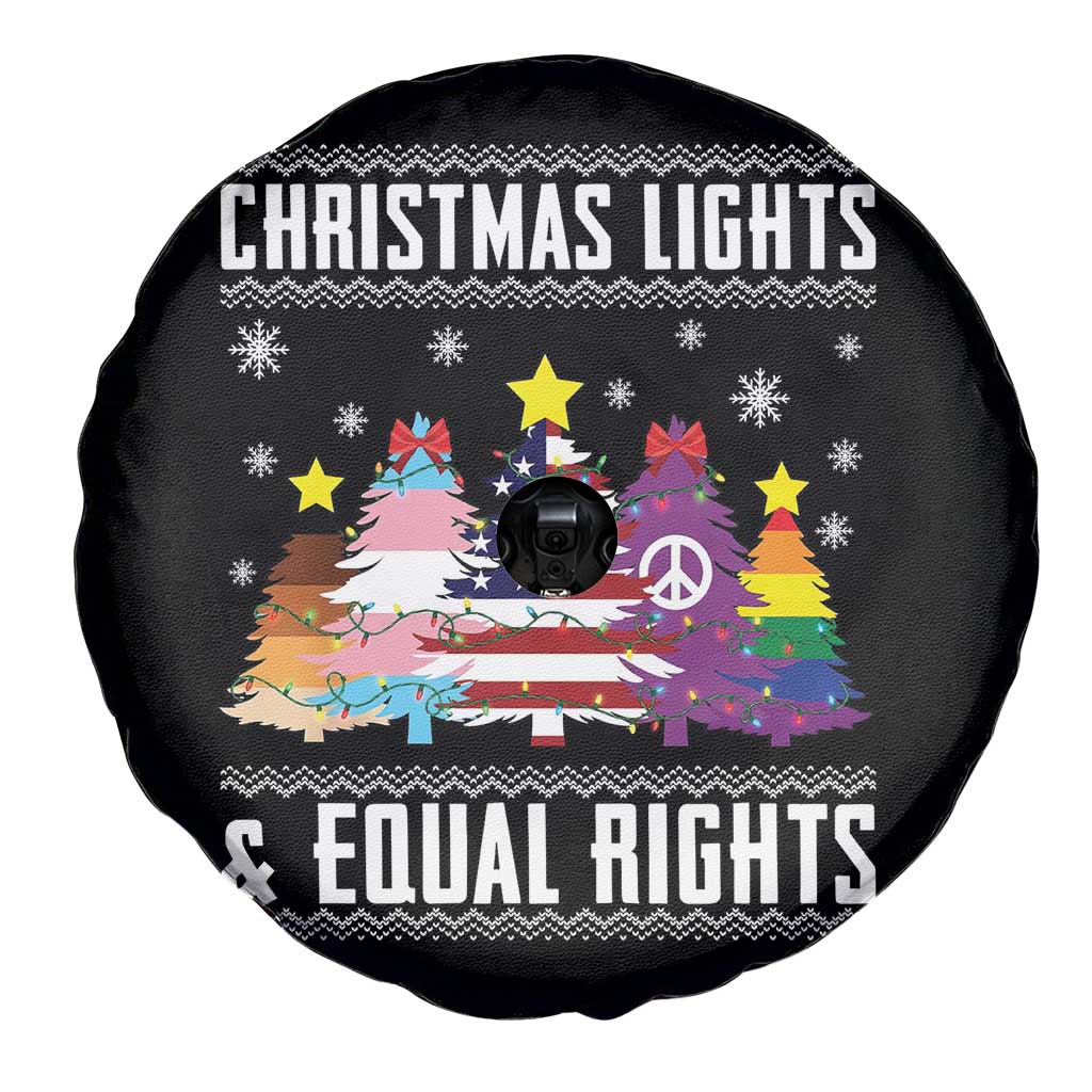 Xmas Lights Equal Rights Ugly Sweater Activism Gift Spare Tire Cover - Wonder Print Shop