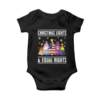 Xmas Lights Equal Rights Ugly Sweater Activism Gift Baby Onesie - Wonder Print Shop