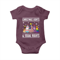 Xmas Lights Equal Rights Ugly Sweater Activism Gift Baby Onesie - Wonder Print Shop
