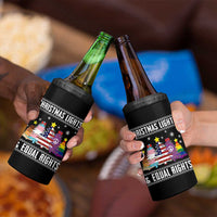 Xmas Lights Equal Rights Ugly Sweater Activism Gift 4 in 1 Can Cooler Tumbler - Wonder Print Shop