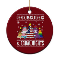 Xmas Lights Equal Rights Ugly Sweater Activism Gift Ceramic Ornament - Wonder Print Shop