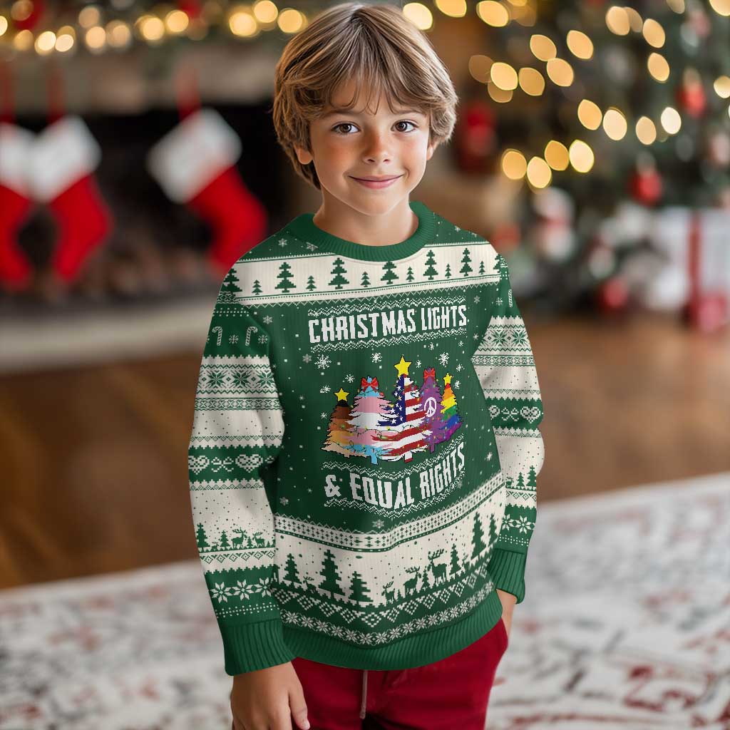 Xmas Lights Equal Rights Ugly Sweater Activism Gift Ugly Christmas Sweater - Wonder Print Shop
