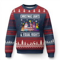 Xmas Lights Equal Rights Ugly Sweater Activism Gift Ugly Christmas Sweater - Wonder Print Shop