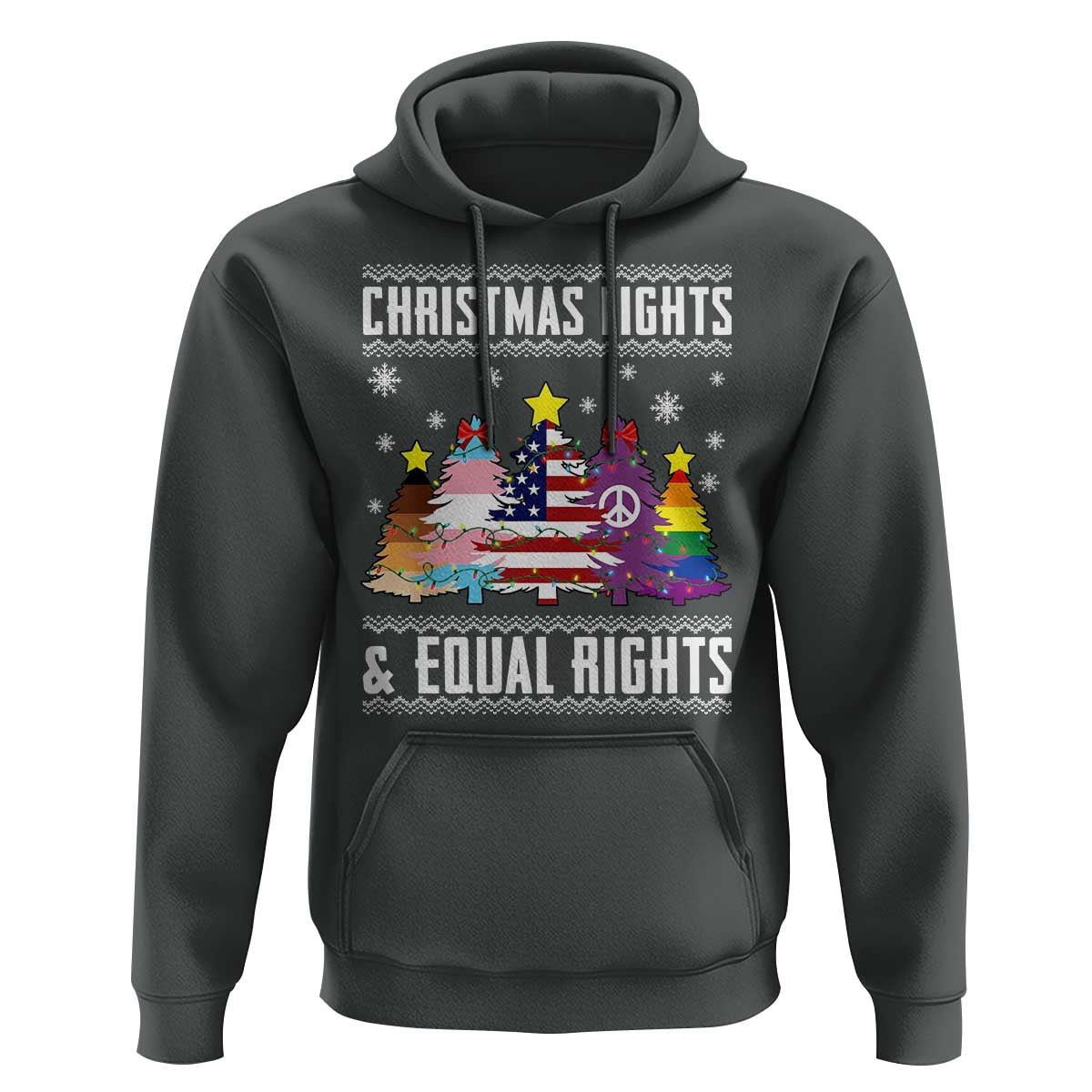 Xmas Lights Equal Rights Ugly Sweater Activism Gift Hoodie - Wonder Print Shop