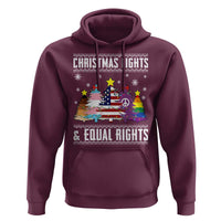 Xmas Lights Equal Rights Ugly Sweater Activism Gift Hoodie - Wonder Print Shop