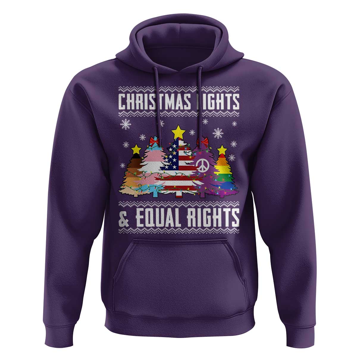 Xmas Lights Equal Rights Ugly Sweater Activism Gift Hoodie - Wonder Print Shop