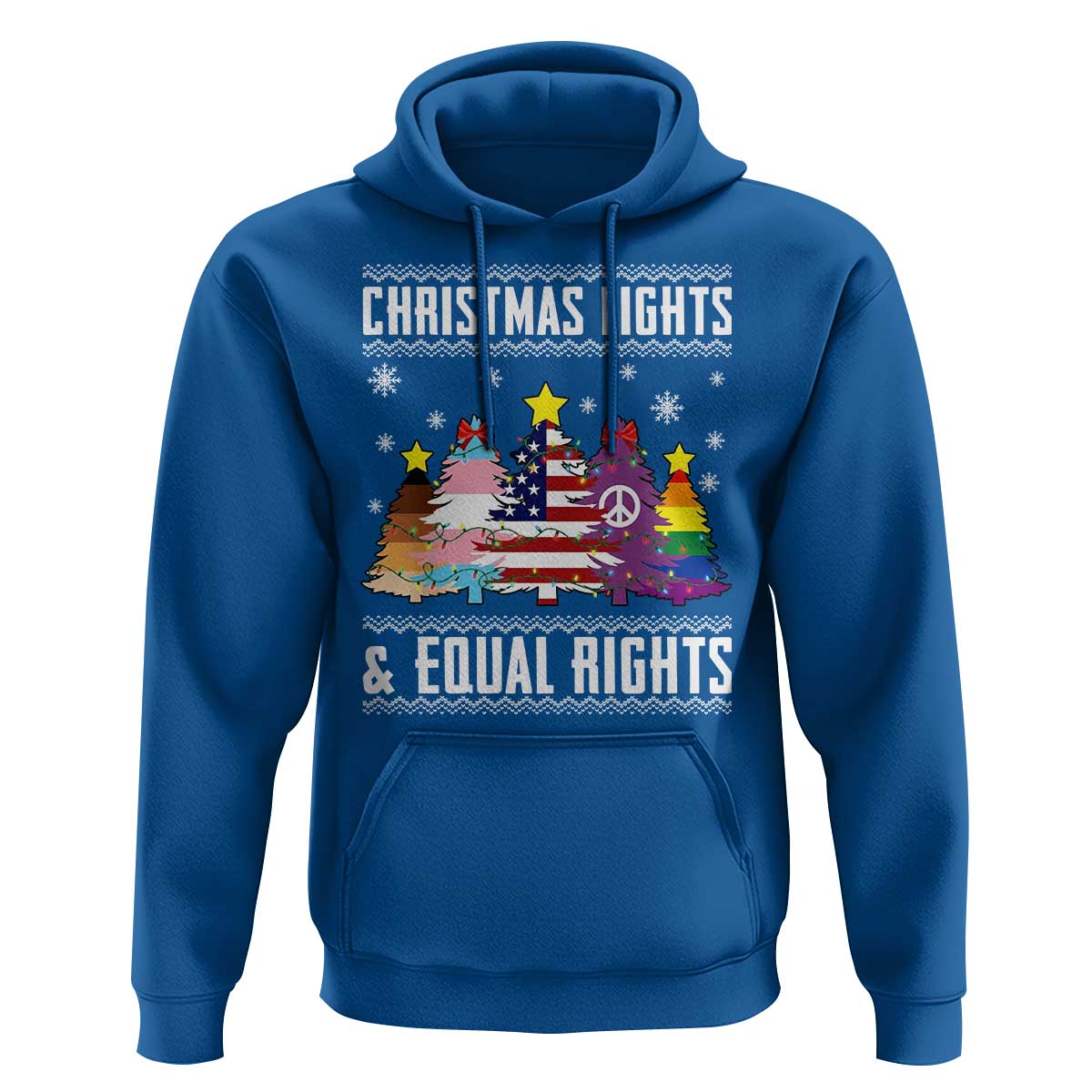 Xmas Lights Equal Rights Ugly Sweater Activism Gift Hoodie - Wonder Print Shop
