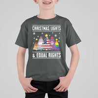 Xmas Lights Equal Rights Ugly Sweater Activism Gift T Shirt For Kid - Wonder Print Shop