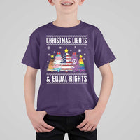 Xmas Lights Equal Rights Ugly Sweater Activism Gift T Shirt For Kid - Wonder Print Shop