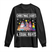 Xmas Lights Equal Rights Ugly Sweater Activism Gift Long Sleeve Shirt - Wonder Print Shop