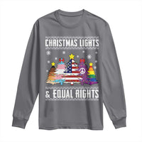 Xmas Lights Equal Rights Ugly Sweater Activism Gift Long Sleeve Shirt - Wonder Print Shop