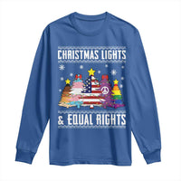 Xmas Lights Equal Rights Ugly Sweater Activism Gift Long Sleeve Shirt - Wonder Print Shop