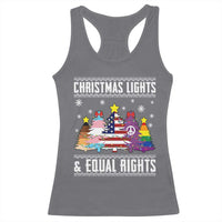 Xmas Lights Equal Rights Ugly Sweater Activism Gift Racerback Tank Top - Wonder Print Shop