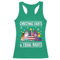 Xmas Lights Equal Rights Ugly Sweater Activism Gift Racerback Tank Top - Wonder Print Shop