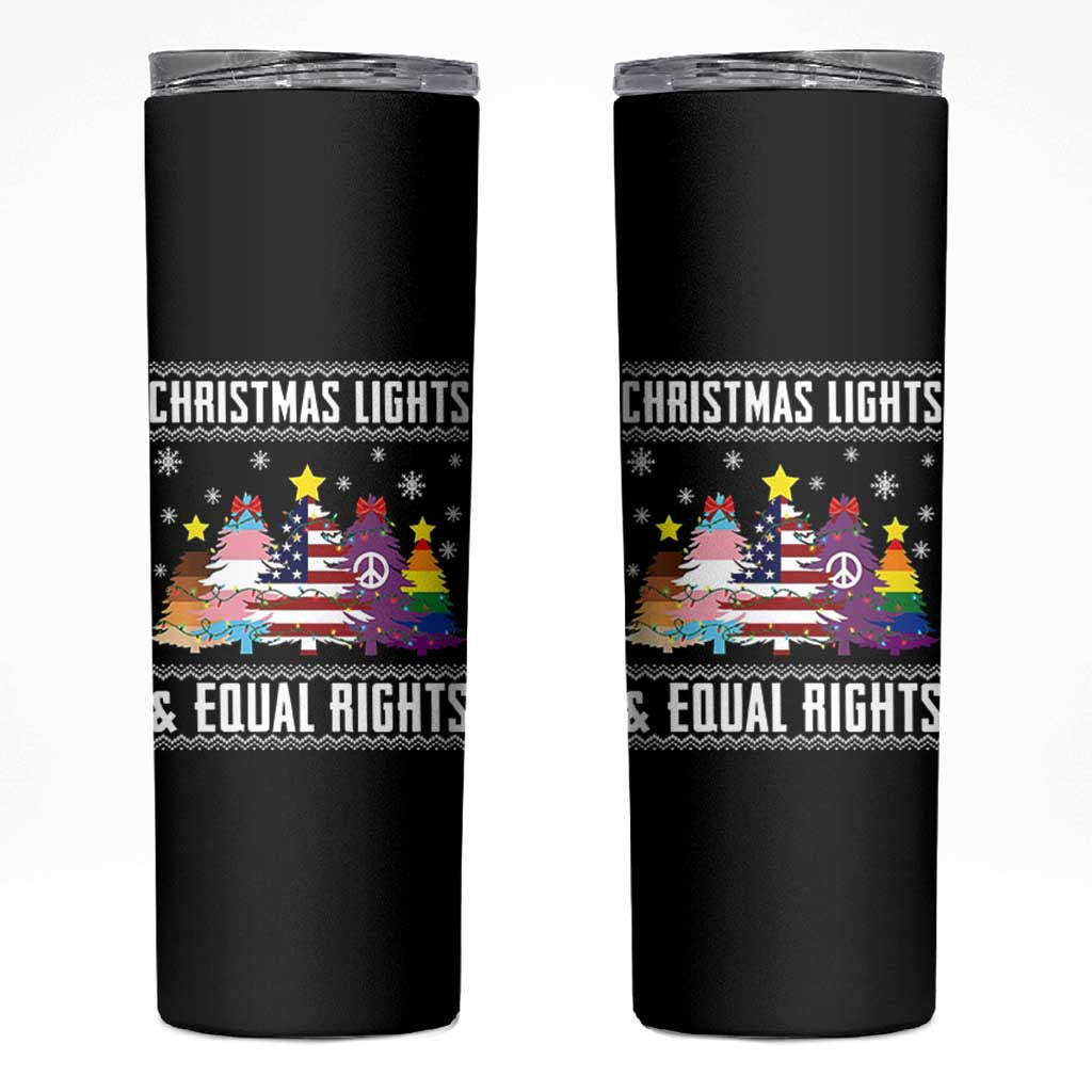 Xmas Lights Equal Rights Ugly Sweater Activism Gift Skinny Tumbler - Wonder Print Shop