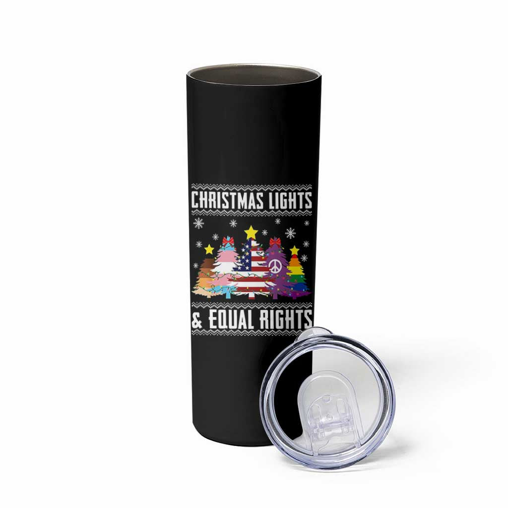 Xmas Lights Equal Rights Ugly Sweater Activism Gift Skinny Tumbler - Wonder Print Shop