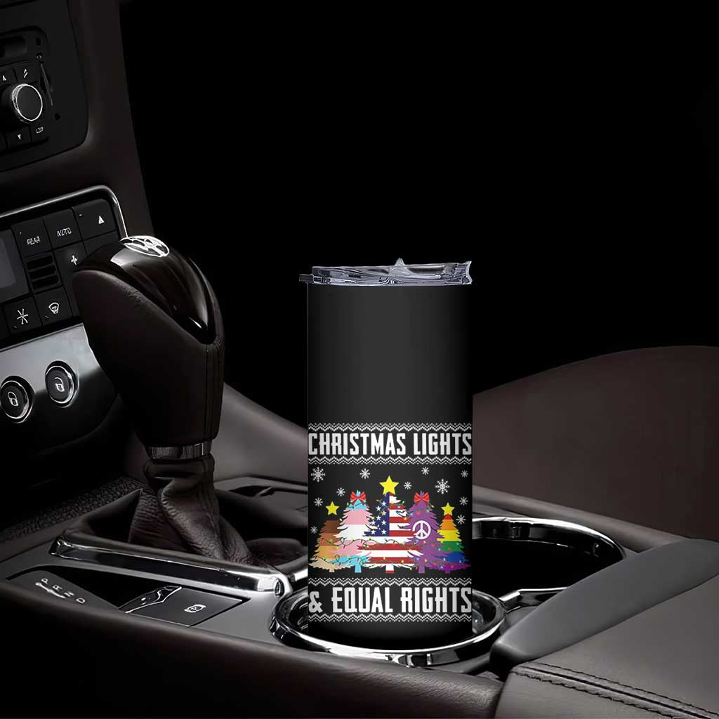 Xmas Lights Equal Rights Ugly Sweater Activism Gift Skinny Tumbler - Wonder Print Shop