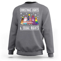 Xmas Lights Equal Rights Ugly Sweater Activism Gift Sweatshirt - Wonder Print Shop