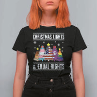 Xmas Lights Equal Rights Ugly Sweater Activism Gift T Shirt For Women - Wonder Print Shop