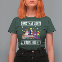Xmas Lights Equal Rights Ugly Sweater Activism Gift T Shirt For Women - Wonder Print Shop