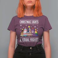 Xmas Lights Equal Rights Ugly Sweater Activism Gift T Shirt For Women - Wonder Print Shop