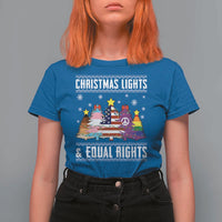 Xmas Lights Equal Rights Ugly Sweater Activism Gift T Shirt For Women - Wonder Print Shop