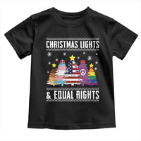 Xmas Lights Equal Rights Ugly Sweater Activism Gift Toddler T Shirt - Wonder Print Shop