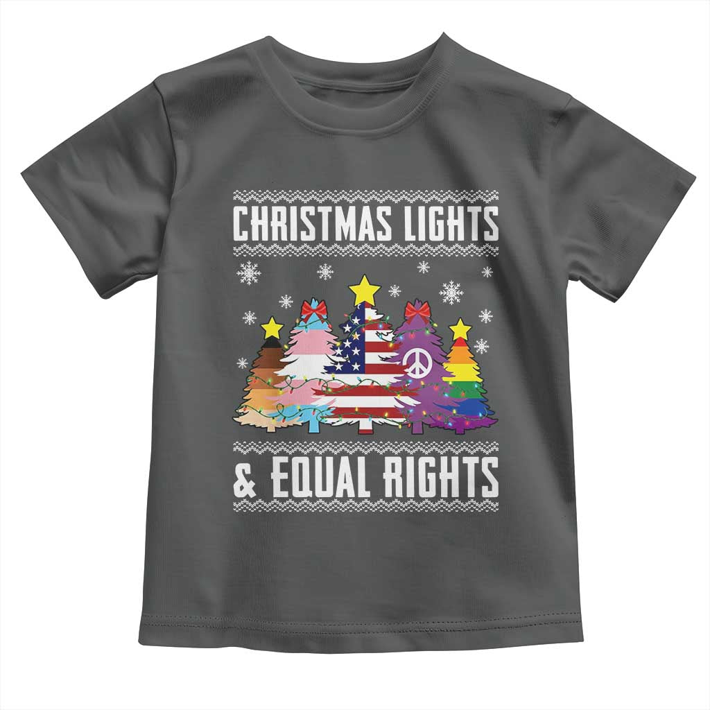 Xmas Lights Equal Rights Ugly Sweater Activism Gift Toddler T Shirt - Wonder Print Shop